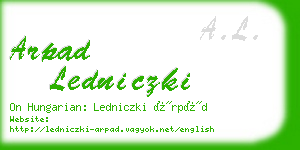 arpad ledniczki business card